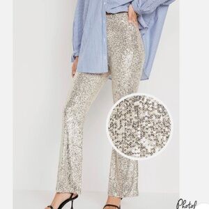 Old Navy High-Waisted Sequin Flare Pants Size M